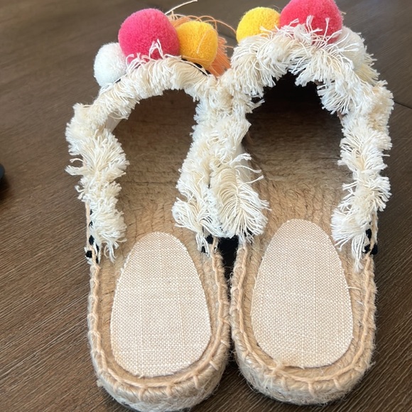 POM & Tassels flat Espadrille NEW Size 8 - Picture 4 of 5